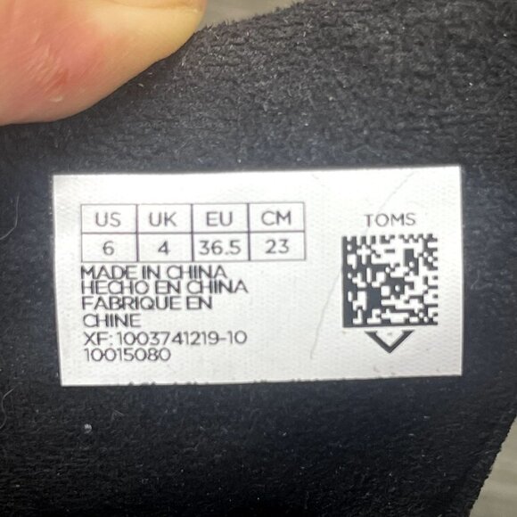 TOMS Majorca Black Suede Block Heel Sandals Women's Shoes Size 6 - Picture 9 of 9